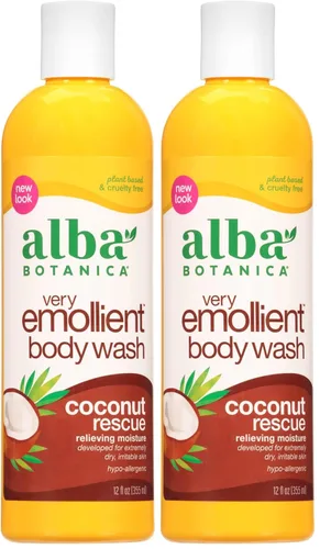 Vista 4 de Alba Botanica Jabón corporal muy emoliente, Coconut Rescue, 12 onzas