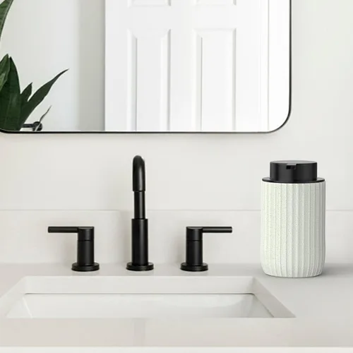 Vista 6 de Dispensador de jabón de manos de espuma de cerámica, dispensadores de jabón de baño de 12 onzas, dispensador de loción para cocina, dispensador