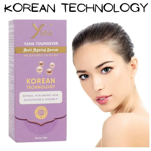 Vista 3 de Yana Korean Technology - Suero de retinol de ácido hialurónico para la cara con vitamina C, suero facial hidratante ligero para piel seca