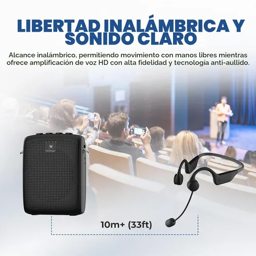 Vista 2 de WinBridge - Amplificador de voz inalámbrico con micrófono seguro