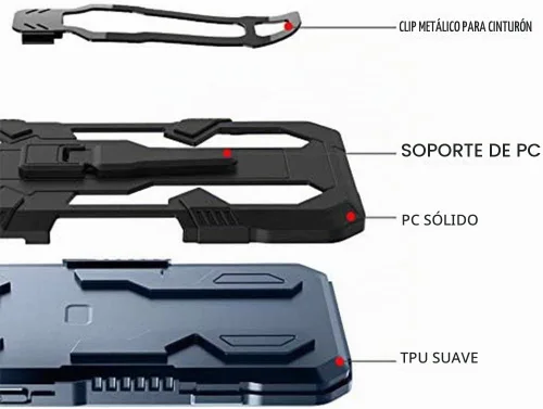 Vista 5 de Funda para Xiaomi Redmi Note 9s/9 Pro, con [2 unidades] Protector de pantalla de vidrio templado de grado militar híbrido de alta resistencia
