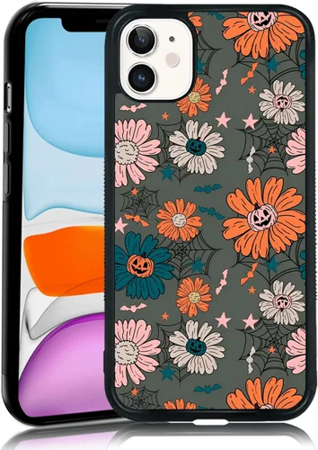 Vista 40 de Funda para iPhone 11 Pro Max, funda protectora de poliuretano termoplástico (TPU) a prueba de golpes, diseño de cabeza de calabaza, diseño de araña
