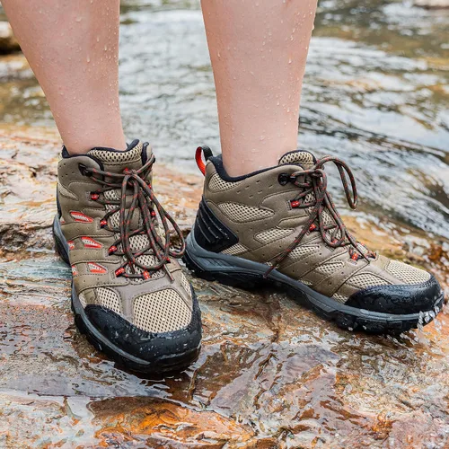 Vista 3 de NORTIV 8 Botas de senderismo impermeables para mujer, botas ligeras para senderismo al aire libre