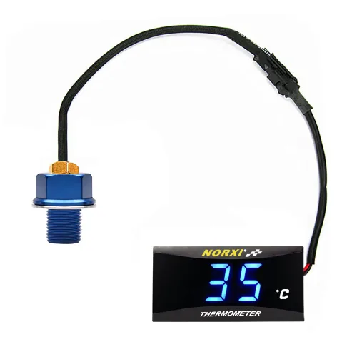 Vista 9 de Medidor de temperatura de aceite de motocicleta Medidor digital de temperatura de aceite termómetro electrónico con adaptador de sensor de Azul