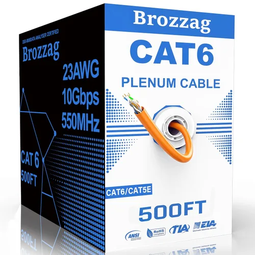Vista 31 de Cable Ethernet de 20 pies para Cat6/Cat5E, 10 Gbps compatible con Cat8/Cat7, cable de red 24AWG para interiores y exteriores, entierro directo Negro