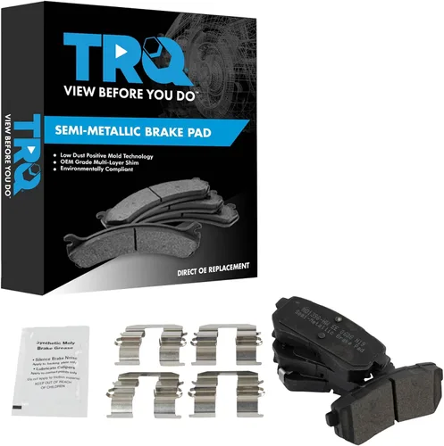 Vista 117 de TRQ Pastillas de freno delanteras semi metálicas compatibles con Ford Expedition 2018-2021 F-150 2018-2020 Lincoln Navigator 2018-2022