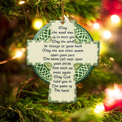 Vista 3 de Adorno de escudo irlandés, adorno irlandés, adornos de Navidad celtas, decoración de árbol, espejo retrovisor, accesorios para colgar