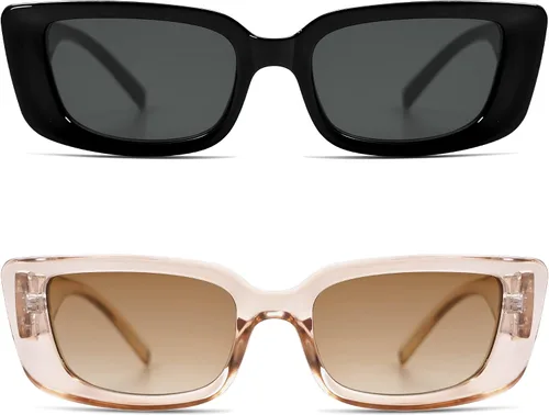 Vista 3 de Gafas de sol de ojo de gato para mujer, estilo retro de los años 90, a la moda, Y2K, clásica, vintage, rectangular, gafas de sol para mujer AR82155