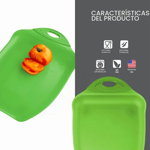 Vista 4 de Dexas Tabla de cortar Chop & Scoop de 9.5 x 13 pulgadas, verde sólido, 322-J383
