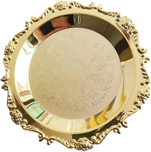 Vista 5 de EXCEART Pulseras con dijes de bandeja de joyería dorada regalos para tus amigos, familiares y más regalos. Organizador de collares, plato de joyería
