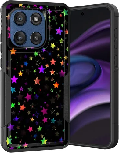 Vista 95 de para Moto G Play 4G 2024, funda de dos capas híbrida resistente y a prueba de golpes, PC duro + silicona suave protectora para Motorola Moto G Play