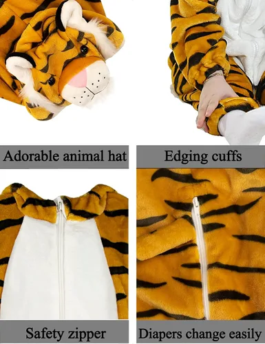 Vista 5 de Disfraz unisex de franela para bebés y niños pequeños