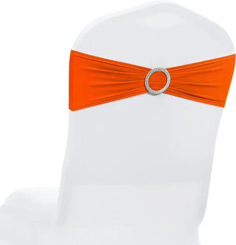 Vista 17 de MDS® Paquete de 10 bandas de elastano para silla con hebilla deslizante para decoración de bodas y eventos, bandas elásticas reutilizables