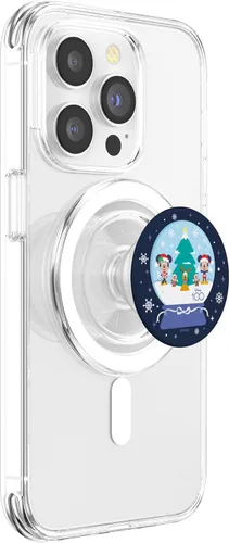 Vista 3 de Disney 100 PopSockets MagSafe PopGrip de Mickey Minnie Chip Dale Pluto Christmas SnowGlobe para iPhone