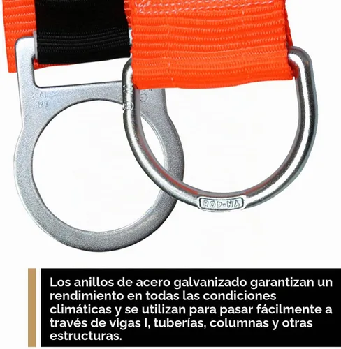 Vista 3 de AFP Correa de Brazo Cruzado de 3 pies Premium de Servicio Pesado de Paso Directo con Anillo Doble de Acero, Conector de Anclaje de Protección contra