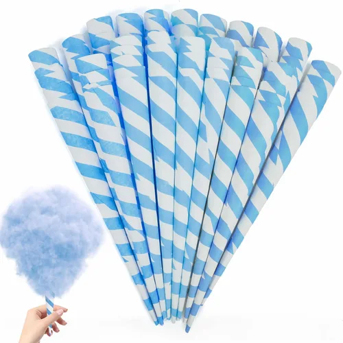 Vista 9 de Outamateur 90 conos de papel de algodón multicolor para fabricación de algodón de azúcar en fiestas y festivales