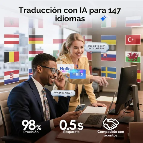 Vista 3 de Gafas inteligentes GetD AI, lentes fotocrómicas, gafas de traducción Bluetooth Lente fotocromática