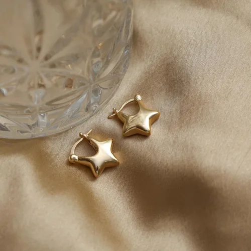 Vista 90 de Gempires - Aretes ligeros y gruesos, delicados y minimalistas, hipoalergénicos, chapados en oro, sin deslustre, diseño clásico, para uso diario