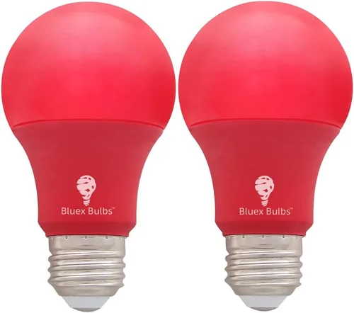 Vista 6 de Bluex Bulbs Paquete de 6 bombillas LED A19 color rosa, 9 W (equivalente a 60 vatios), base E26, bombilla LED rosa, decoración de fiestas, porche