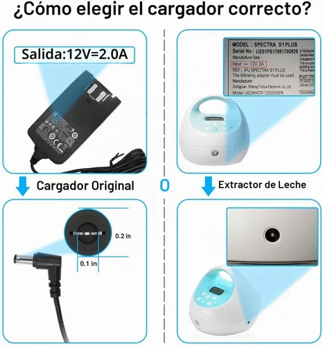 Vista 4 de Cargador de cable de alimentación de 12 V para Spectra S2 S2 Plus Negro