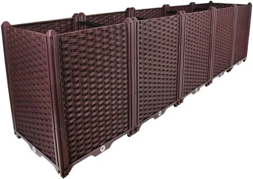 Vista 39 de BAOYOUNI - Juego de jardinera cuadrada para interiores o exteriores, maceta de plástico, caja de cultivo para verduras frescas, hierbas, flores