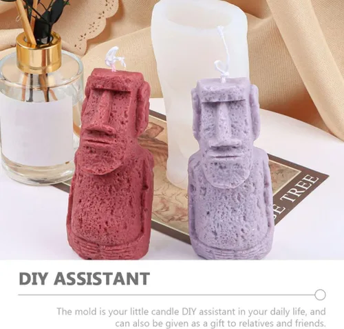 Vista 5 de Didiseaon Moldes para velas de estatua de isla de Pascua, moldes de silicona para velas de bricolaje, moldes de resina epoxi, moldes de jabón