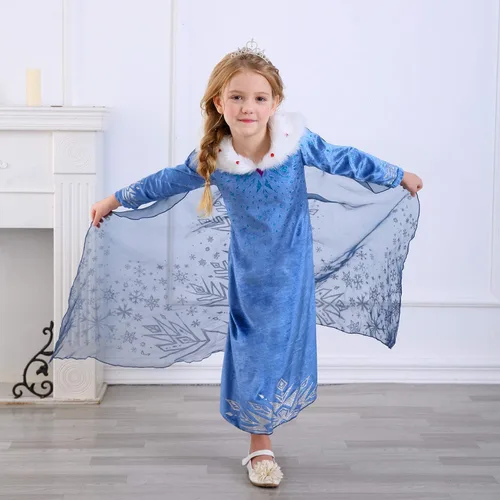 Vista 4 de Lovely Mermaid Snow Princess Dress Adventure Costume Fancy Long Sleeve Girls Kids