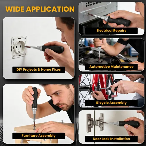 Vista 6 de 19-in-1 Ratcheting Multi-Bit Screwdriver Set, Magnetic Tip Screwdriver with Double-End Bits Storage, All-in-One Screwdriver Kit for Home Repair