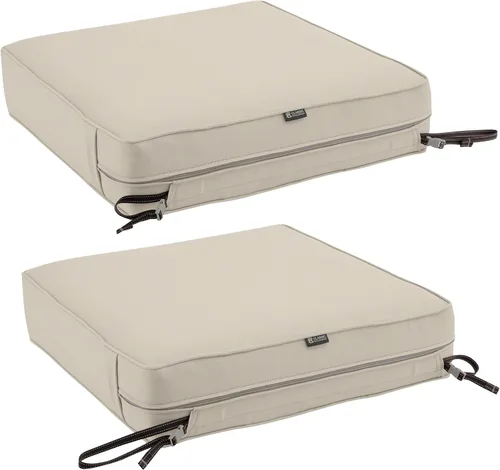 Vista 18 de Classic Accessories Montlake - Cojín rectangular resistente al agua de 21 x 19 x 5 pulgadas, para asiento de exterior, cojín para silla de muebles