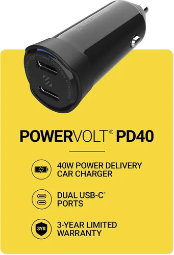 Vista 13 de Scosche PowerVolt Power Delivery 32W Adaptador de cargador de coche USB-C
