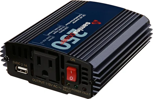 Vista 2 de Samlex SAM-250–12 12 voltios 250 vatios inversor de corriente directa a corriente alterna.