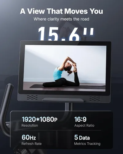 Vista 3 de MERACH Bicicleta Reclinable Estática para el Hogar con Bluetooth Inteligente y Aplicación Exclusiva para Bicicletas de Ejercicio, LCD, Manillar