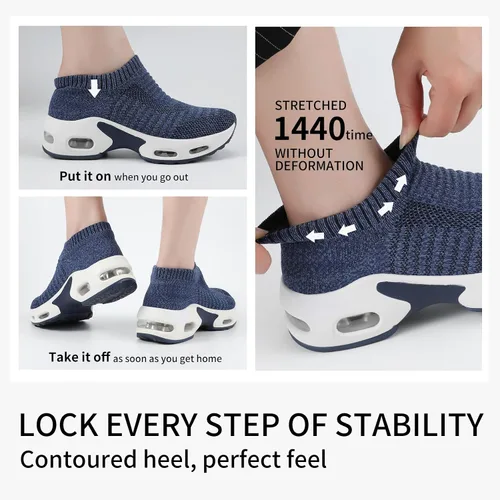 Vista 4 de Zapatos deportivos de malla para mujer, zapatos antideslizantes para mujer, zapatos de meter para mujer, zapatos deportivos para mujeres, niñas