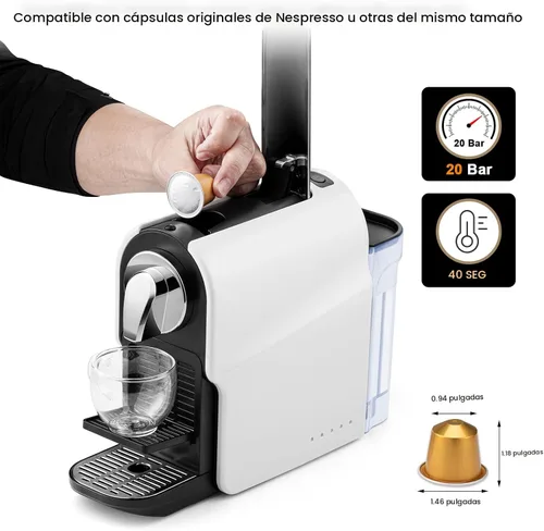 Vista 2 de beanglass - Máquina de cápsulas de espresso para el hogar, cafetera de cápsulas para cápsulas originales NS, bomba de alta presión de 20 bares