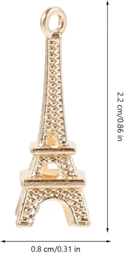 Vista 4 de EXCEART 60 piezas Mini colgantes de simulación Torre Eiffel colgantes colgantes colgantes para joyería DIY llavero accesorios (color al azar)