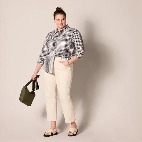 Vista 8 de Tienda Essentials Camisa de popelina con botones y manga larga para mujer