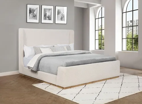 Vista 2 de Coaster Home Furnishings - Nala - Madera - Cama de plataforma tipo trineo tapizada con cabecero con respaldo de ala, acolchado de espuma y base