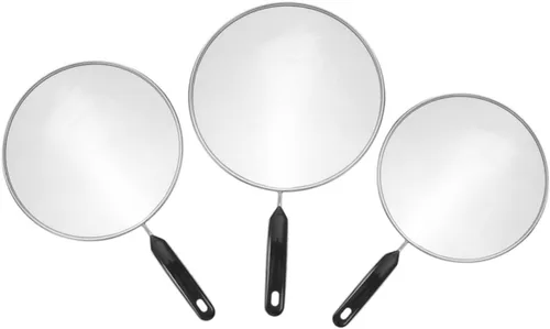 Vista 7 de Protector de salpicaduras de aceite de malla fina, 3 unidades, con mango para estufa, protección contra salpicaduras de grasa y grasa, sartén
