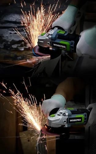 Vista 7 de WORKPRO Kit de amoladora angular inalámbrica de 20 V, 4-1/2 pulgadas, herramienta de amoladora angular ligera, batería de iones de litio de 4.0 Ah