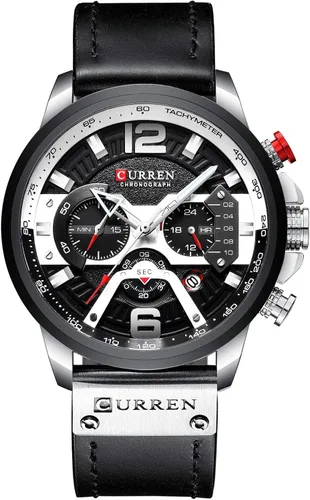 Vista 12 de FANMIS Reloj de pulsera para hombre de lujo, cronógrafo de negocios, analógico, resistente al agua, con correa de cuero