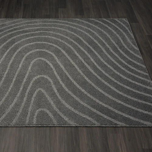 Vista 3 de LUXE WEAVERS Alfombra moderna geométrica ondulada antracita 2x3