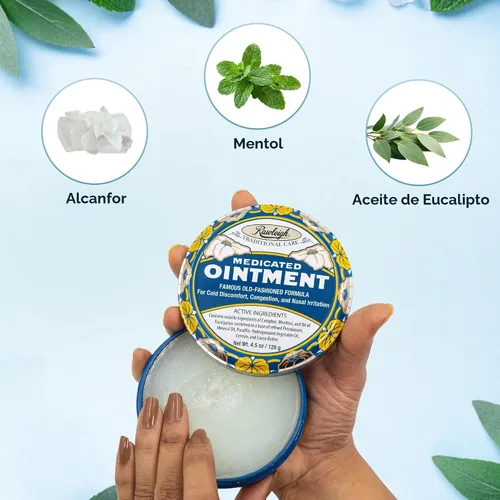 Vista 3 de Rawleigh Ungüento Medicado: Lata Azul de 4.5 oz, Adultos y Niños: Bálsamo Tópico para el Pecho para Resfriado, Congestión Nasal, Dolores Menores