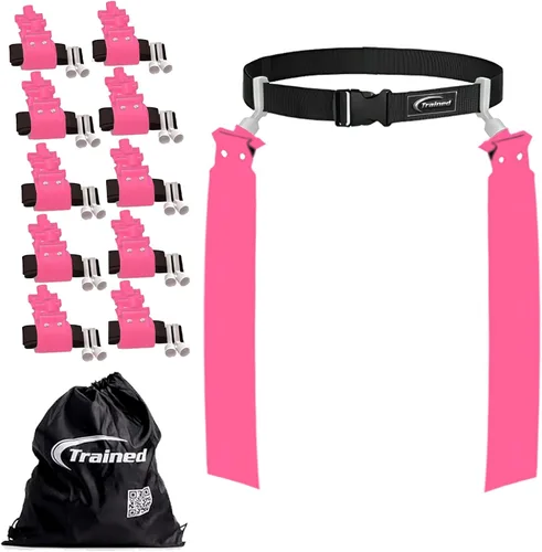 Vista 26 de Trained Cinturones de fútbol con bandera de hombre, juego de fútbol con bandera ajustable para equipos deportivos, entrenamiento y competencia