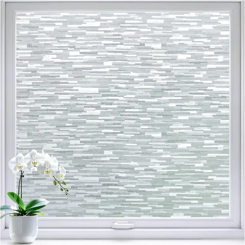 Vista 12 de rabbitgoo - Película opaca de privacidad para ventana, patrón de ondas, 11.8 x 78.7 pulgadas Day Time Sleep, Total Light Blocking, Room Darkening