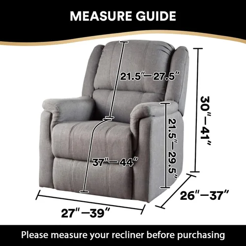Vista 6 de PrinceDeco Funda para silla reclinable, fundas elásticas de terciopelo para sofá reclinable, estilo de 4 piezas, fundas para sillas reclinables