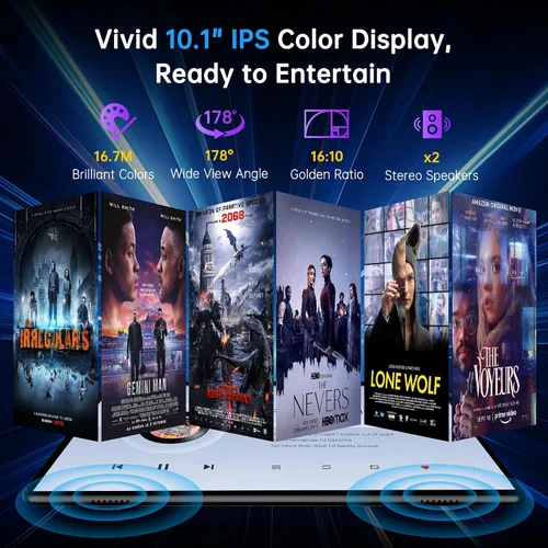 Vista 5 de Topsand Tableta Android 14 con ranura para tarjeta SIM, tabletas celulares desbloqueadas de 10GB+32GB con estuche protector, tableta de 10 pulgadas