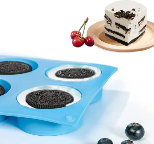 Vista 3 de TDHDIKE Moldes de silicona para galletas, moldes de caramelo cilíndricos redondos, 4