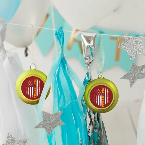 Vista 4 de Jiu Jitsu - Adornos de bola de Navidad con la bandera de Estados Unidos, esferas colgantes, manualidades, colgante para Navidad, boda, fiesta