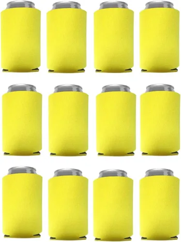 Vista 5 de Fundas enfriadoras de latas de espuma de poliéster en blanco (12, color rubor)