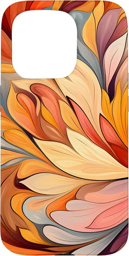 Vista 14 de iPhone 12 Pro Max Remolinos florales abstractos Funda de colores cálidos de otoño